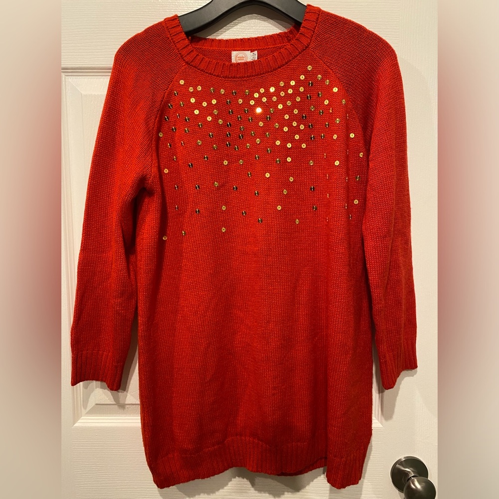 NWOT Wonder Nation Red Sweater with Gold Sequins